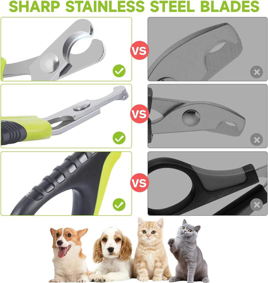 Pet Nail Clippers - Professional Pet Nail Clippers - Scissors - Stainless Steel - Cat Nail Clippers - Suitable for Small Dogs, Puppies, and Cats