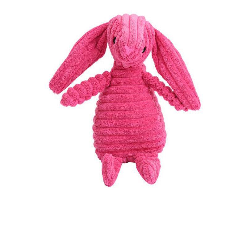 Squeaky Dog Toy Plush Chew Rope Pet Puppy Toys with Squeaker Crinkle for Teething - Light Blue Goose