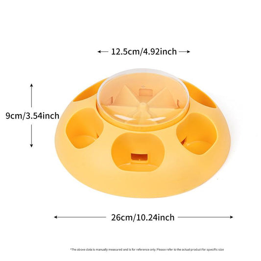 Interactive Pet Slow Feeder & Puzzle Toy - Press to Dispense Food, Improves Digestion(yellow)