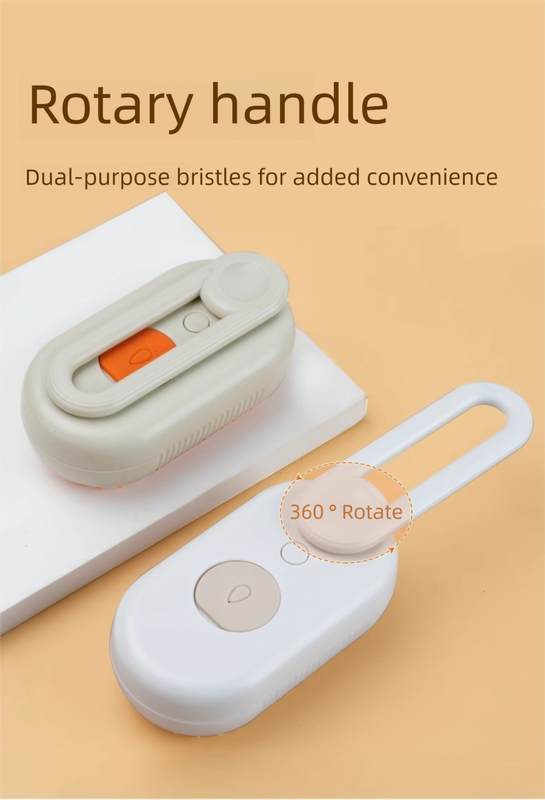 2 Packs 3 in 1 Electric Pet Spray Comb with Rotatable Handle Anti Static Grooming Brush for Cats and Dogs Massage Deshedding Tool Khaki and White