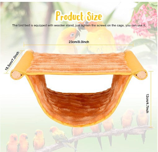 2-Pack Grey Bird Hammock Bed for Parrots, Budgies, and Small Pets – Warm, Soft, Washable Hanging Nest with Easy Installation for Cage or Window Use(Size: L)