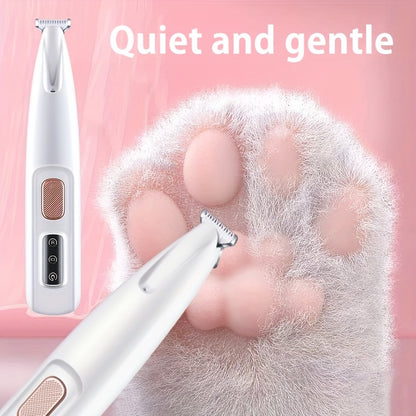 Low-Noise Pet Clipper for Dogs & Cats: Quiet Operation Reduces Stress, Rounded Blade Prevents Skin Irritation, 90-Min Runtime + Spare Blade Included