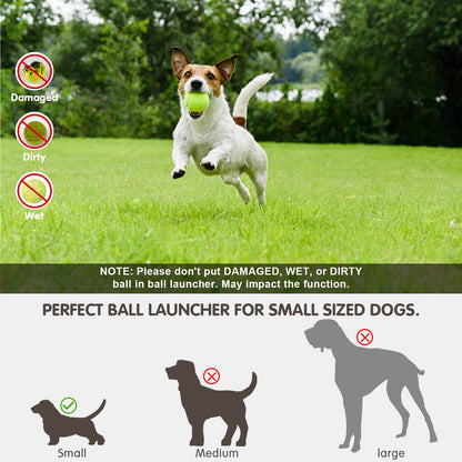 Automatic Dog Ball Launcher with 15 Mini Tennis Balls & Mesh Bag – Rechargeable Pet Toy for Small Dogs, Adjustable Launch Distance, Interactive Play (Green)