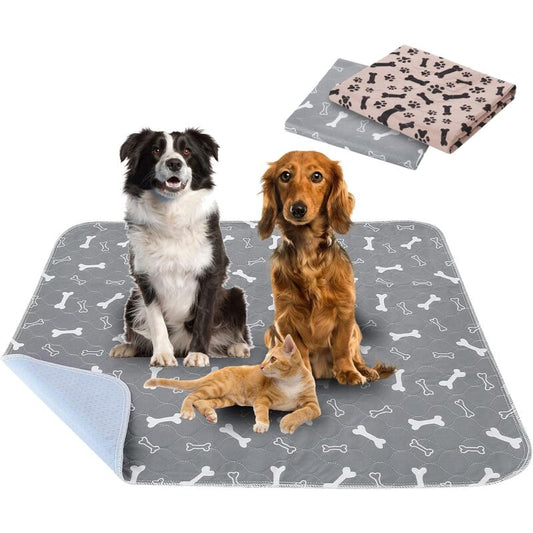 2 pcs 80 70Cm Ultra Absorbent Dog Training Mat, Non-Slip Washable Dog Mat, Reusable Puppy Training Mat For