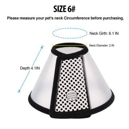 Cat Collar - Dog Cone - Anti-Lick Collar - Anti-Bite - Anti-Scratch - Adjustable - Soft Edge - Comfortable - Lightweight - Velcro Closure - Transparent - Washable - Neck Collar - Training Collar - Kitten - Small Cat - M - 18-21 cm - 1 Piece