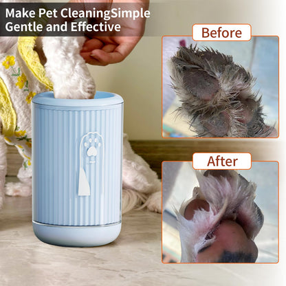 Dog Paw Cleaner - Paw Cleaner - Dog Paw Cleaner - Dog Accessories - Foot Cleaner - Coat Care - Dog Brush - Against Muddy Paws - Animal Supplies - Dog Wash - Portable - Soft Silicone - Blue - 1 Piece