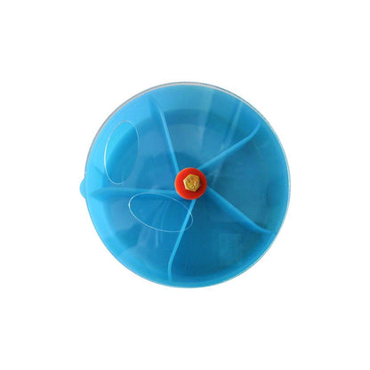 Parrot Foraging Toy Bird Chew Wheel Food Dispenser Divider Box Cage Accessory - Purple