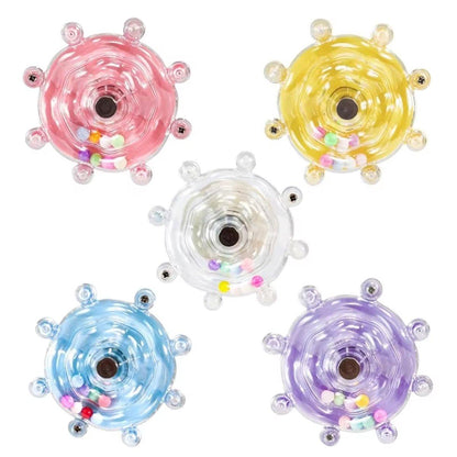 Interactive Parrot Spinning Wheel Stress Relief Toy for Small Birds Durable - Transparent