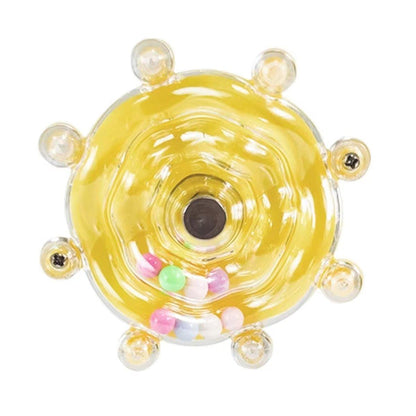 Interactive Parrot Spinning Wheel Stress Relief Toy for Small Birds Durable - Transparent