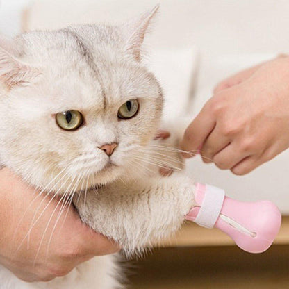 4pcs Cat Bathing Grooming Anti-Scratch Silicone Pet Socks for Bathing Feeding - Green