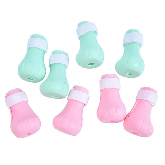 4pcs Cat Bathing Grooming Anti-Scratch Silicone Pet Socks for Bathing Feeding - Pink
