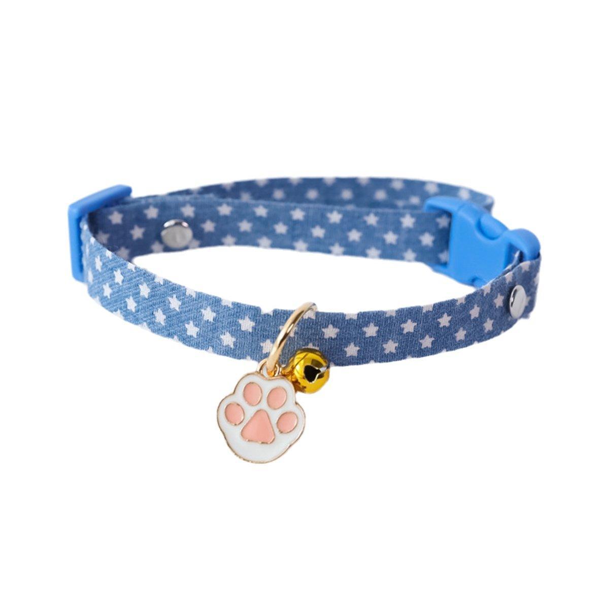 Adjustable Pet Collar with Buckle and Bell for Kitten and Dog Wearable Accessory - Pink