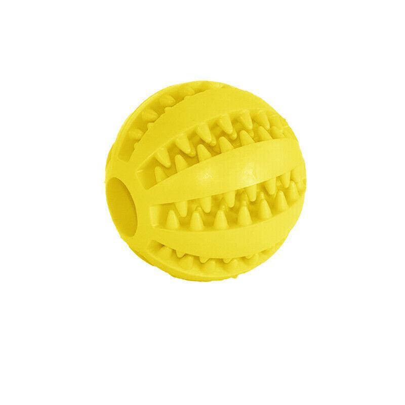 Dog Chew Toy Rubber Ball Treat Dispenser Dental Cleaning Training Play Ball - Light Blue Spherical (Small)