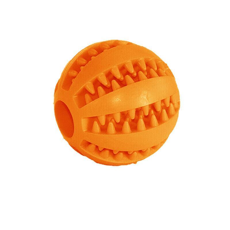 Dog Chew Toy Rubber Ball Treat Dispenser Dental Cleaning Training Play Ball - Light Blue Spherical (Small)