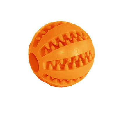 Dog Chew Toy Rubber Ball Treat Dispenser Dental Cleaning Training Play Ball - Light Blue Spherical (Small)
