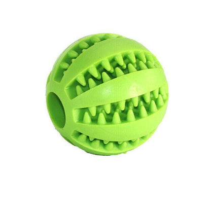 Dog Chew Toy Rubber Ball Treat Dispenser Dental Cleaning Training Play Ball - Light Blue Spherical (Small)