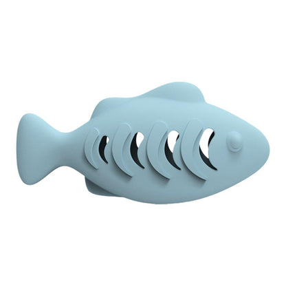 Interactive Cat Toys Fish Leaky Food Dispenser Fun Pet Play Chew Toy Durable - Green