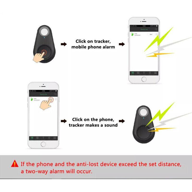 Smart Finder Locator Key Mini Bluetooth Tracker Dog Pet Tag Tracer - White