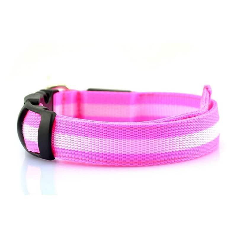 M Size USB Rechargeable LED Dog Collar Nylon Glow Flashing Light Up Pet Collar - Yellow