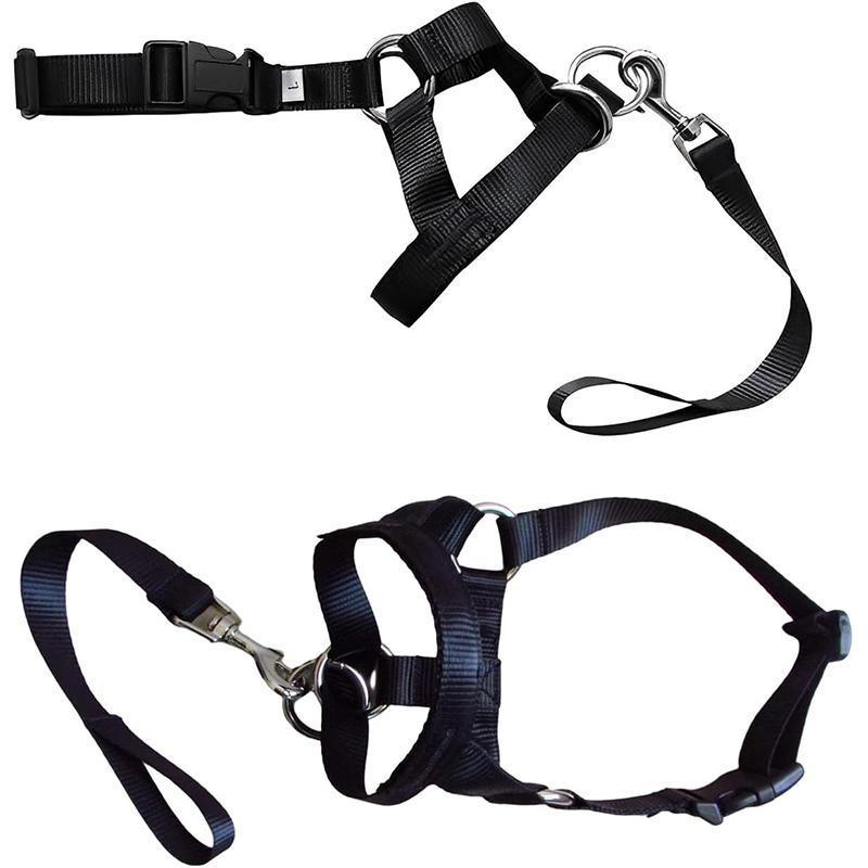 Black Dog Training Head Collar Halter Stop Pulling Training Tool Harness Strap Leader - XXL