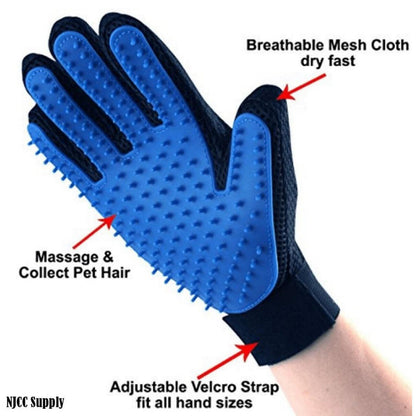Pet Dog Cat Massage Hair Removal Grooming Comb Touch Cleaning Brush Magic Glove - Pink Right Hand