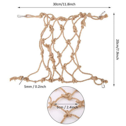 Hanging Climbing Net for Birds and Small Pets Cotton or Hemp Rope Cage Hammock - Cotton Rope