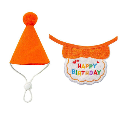 Pet Birthday Dog Cat Bib Scarf Hat Accessory Dogs Cats Celebration - Pink