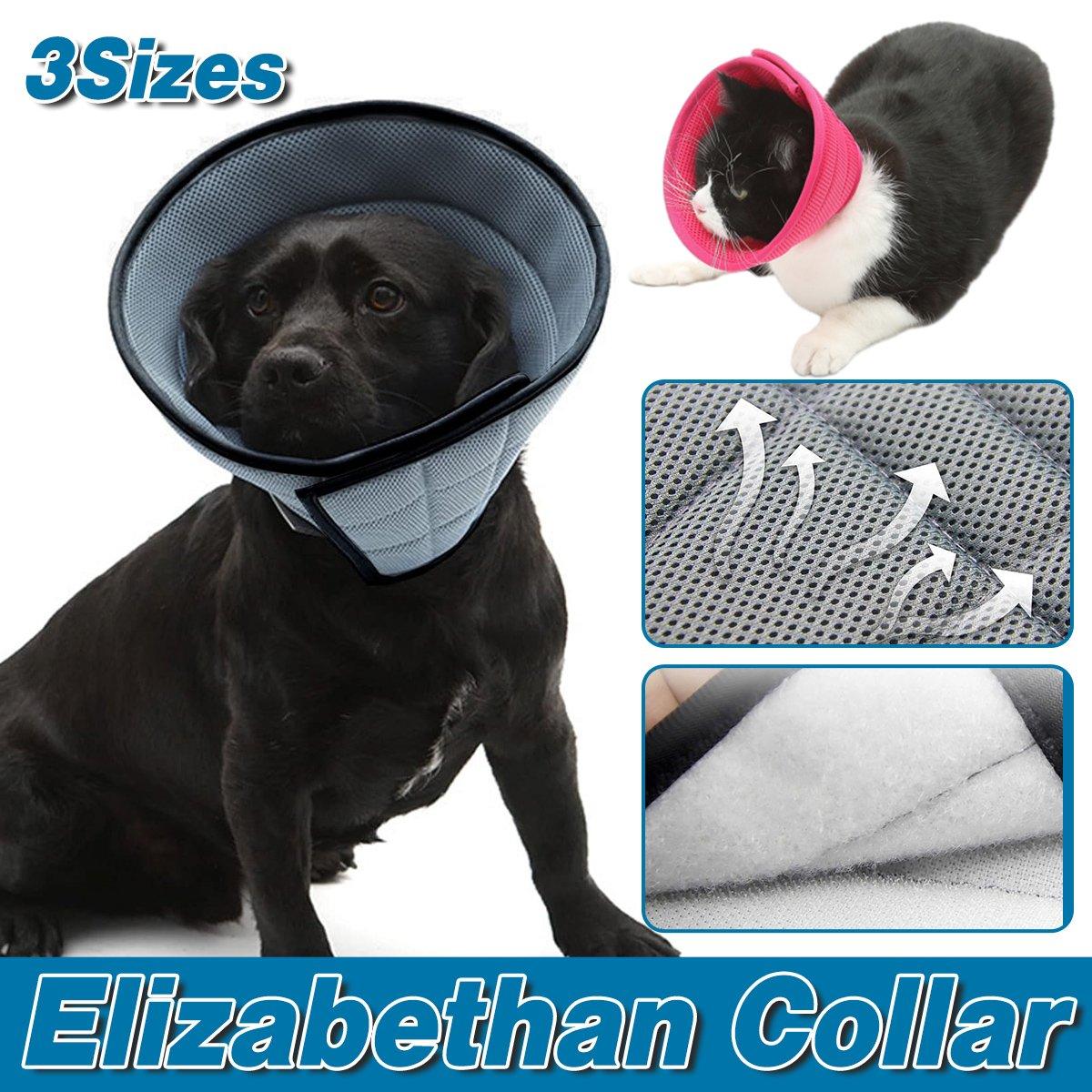 Elizabethan Collar Anti Licking Biting Pet Collar for Cats and Dogs Recovery Use - Rose Red-Size4