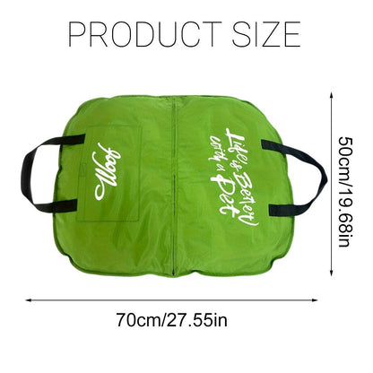 Portable Folding Pet Kennel Zippered Outdoor Dog Bed Travel Mat Waterproof - Green