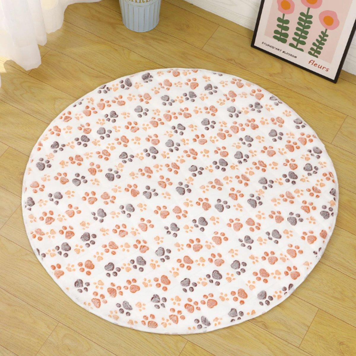 Waterproof Dog Pads Round Diaper Pads Pet Training Pads for Puppies and Dogs - White-35cm