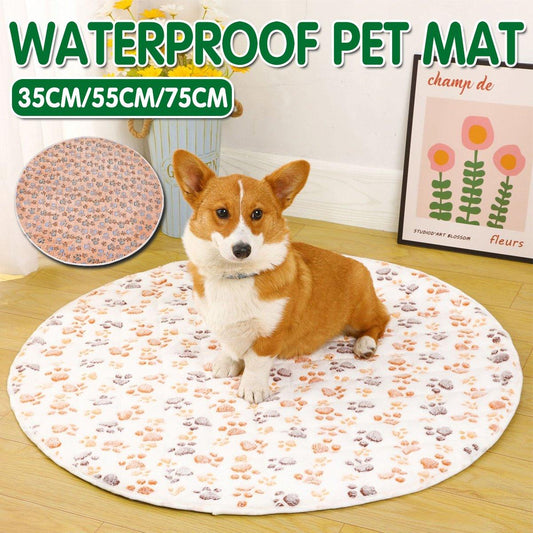 Waterproof Dog Pads Round Diaper Pads Pet Training Pads for Puppies and Dogs - Khaki-75cm
