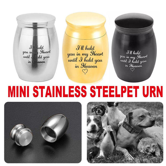 Cremation Urn Holder for Ashes Small Dog Cat Pet Memorial Keepsake Box Funeral - Black