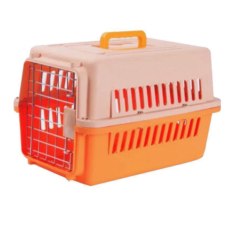 Portable Pet Travel Carrier Crate for Dog Cat Rabbit Ventilated Transport Box - Blue