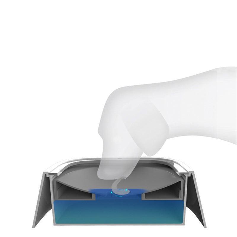 1.5L Pet Water Bowl No-Spill Design Slow Drinking Feeder with Non-Slip Base - Blue