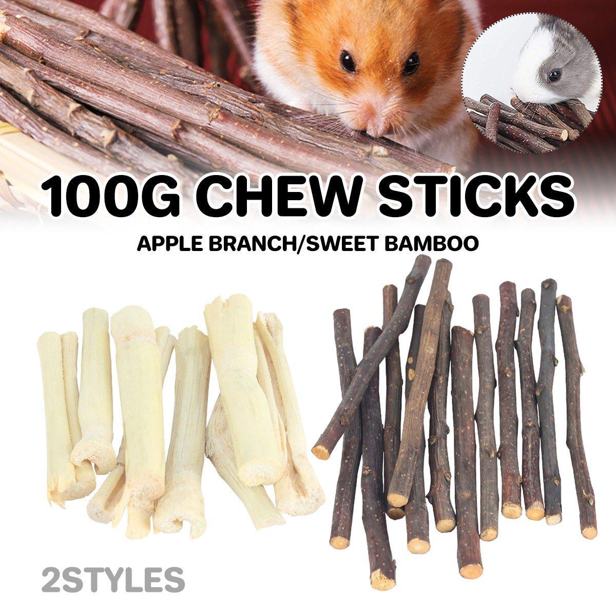 Natural Rabbit Molar Snacks Hamster Branches Sweet Bamboo Grinding Teeth Wood - Black