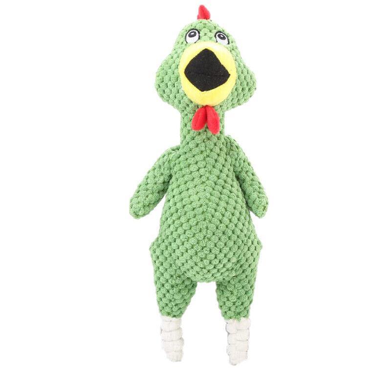 Squeaky Dog Toy Plush Chew Rope Pet Puppy Toys with Squeaker Crinkle for Teething - Brown Goose