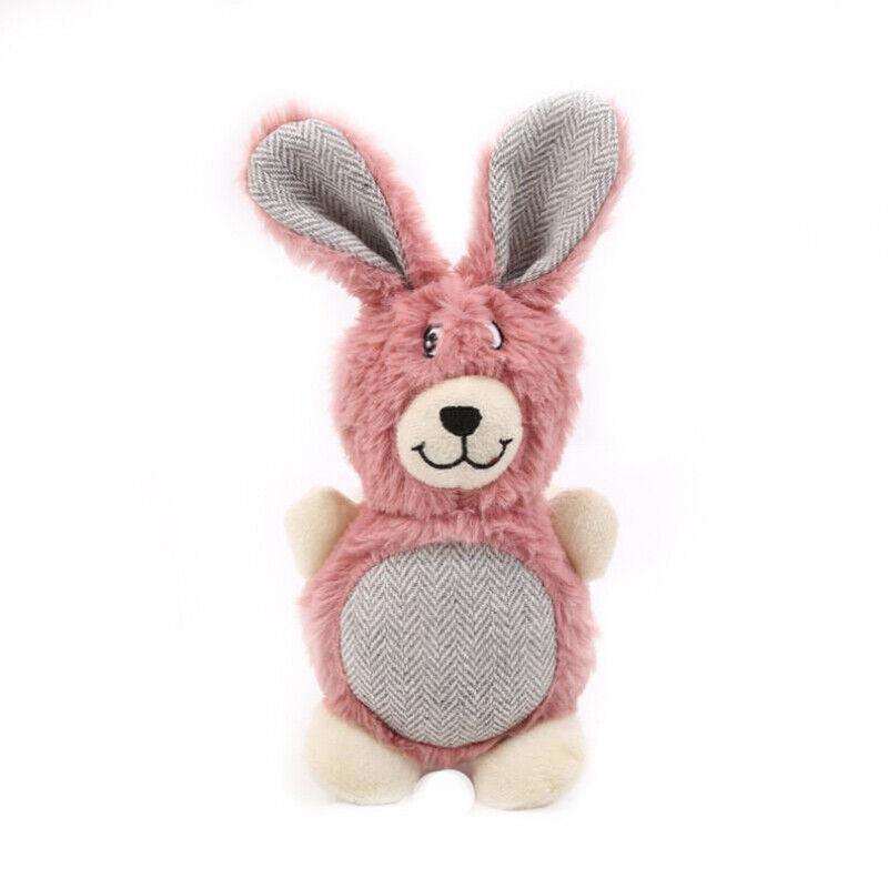 Squeaky Dog Toy Plush Chew Rope Pet Puppy Toys with Squeaker Crinkle for Teething - Brown Goose