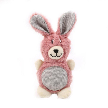 Squeaky Dog Toy Plush Chew Rope Pet Puppy Toys with Squeaker Crinkle for Teething - Light Blue Goose