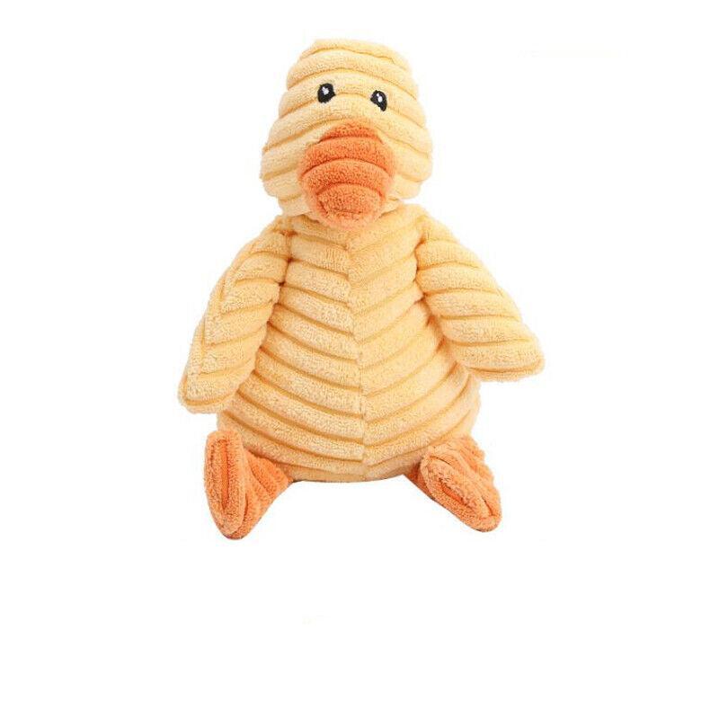 Squeaky Dog Toy Plush Chew Rope Pet Puppy Toys with Squeaker Crinkle for Teething - Light Blue Goose