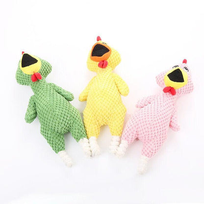 Squeaky Dog Toy Plush Chew Rope Pet Puppy Toys with Squeaker Crinkle for Teething - Dark Goose