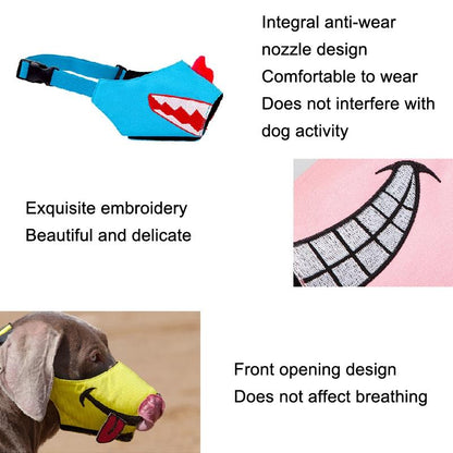 Cartoon Dog Mouth Cover Anti-Bite Nylon Dog Mask - Size L - Yellow - S