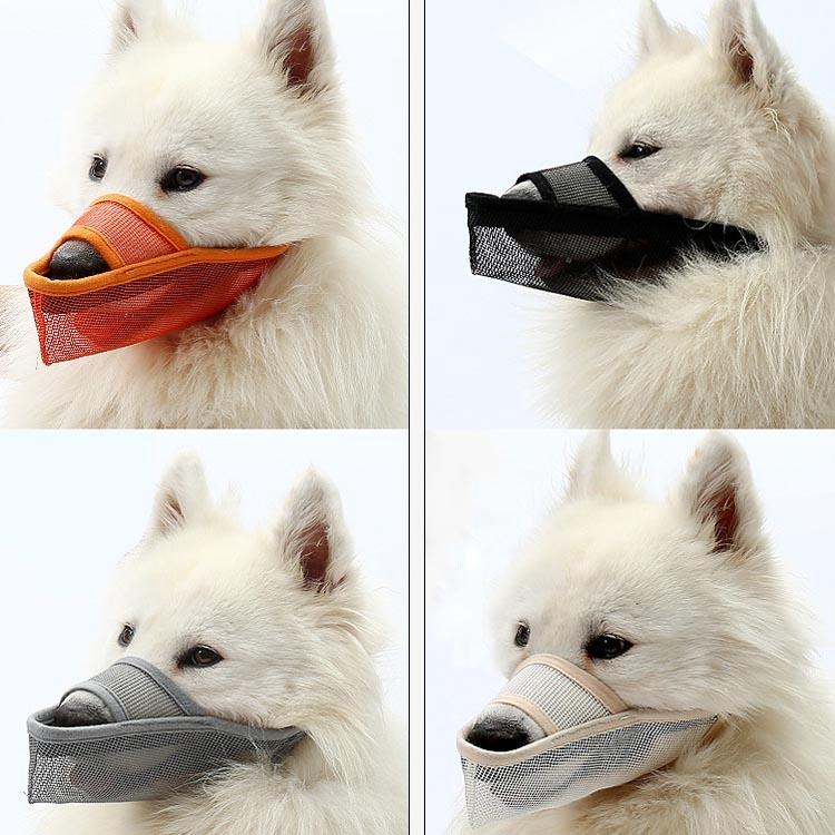 Dog Mouth Cover Anti-Bite Mesh Dog Mouth Cover Medium And Large Dogs Anti-Drop Mask M Orange