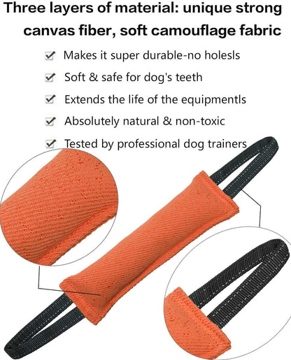 Yellow Durable 2-Pack Tug-of-War Dog Training Toy - Tear-Resistant, Safe & Interactive for All Breeds