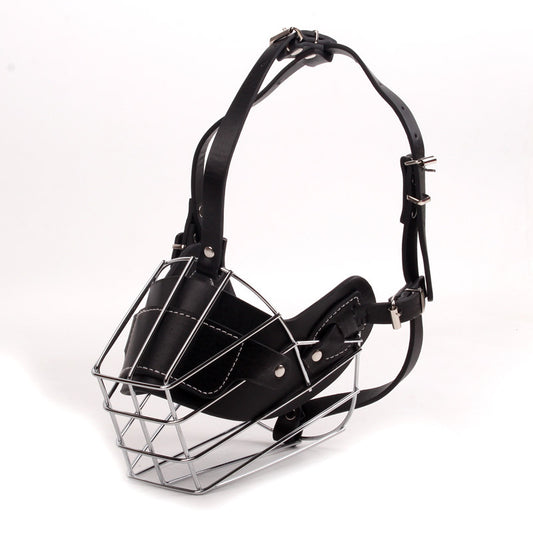 Black Metal Basket Dog Muzzle - Anti-Bite & Anti-Barking - XL
