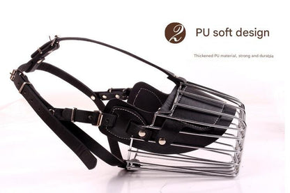 Black Metal Basket Dog Muzzle - Anti-Bite & Anti-Barking - XXL