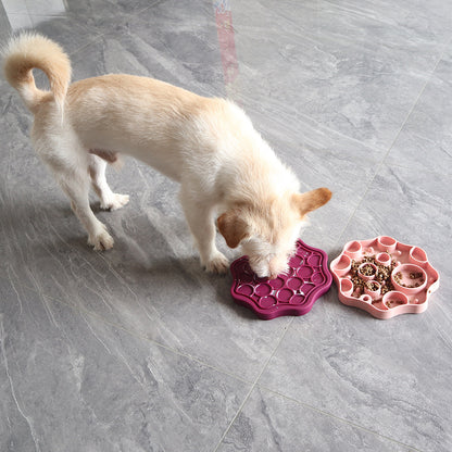Silicone Dog Slow Feeder and Licking Mat - 2 in 1 Puzzle Bowl for Dog Slow Feeding(Dark gray)