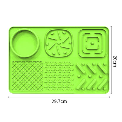 Pet Slow Feeder Lick Mat with Suction Cups - Anti-Anxiety Dog Feeding Mat(Green)