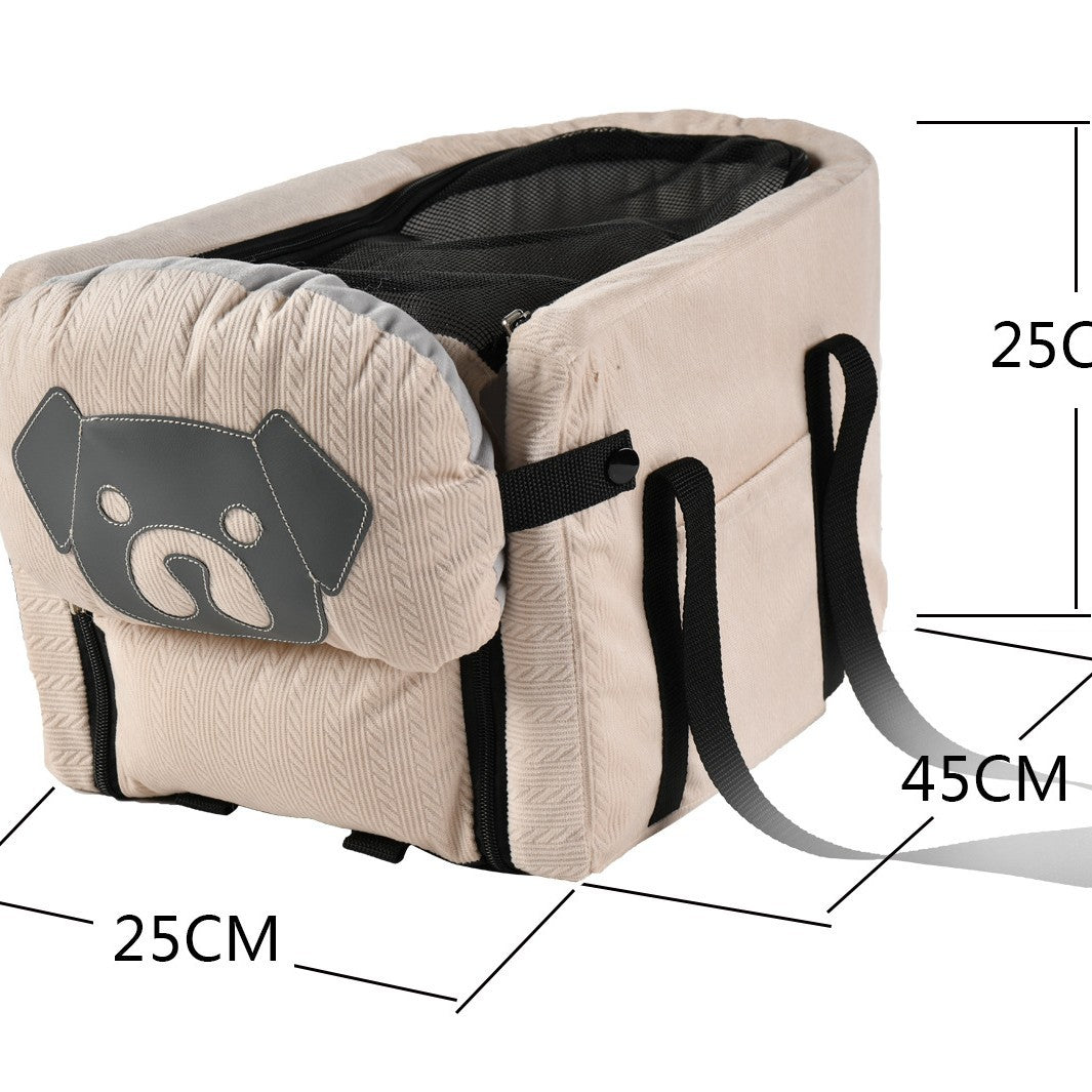 Blue Pet Car Booster Seat for Small Dogs & Cats - Safe Travel Carrier Bed