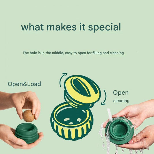 Interactive Dog Treat Dispensing Ball & Silicone Treat Mold Set - Durable, Dishwasher Safe(green)