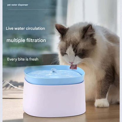 Automatic Pet Water Fountain - USB Powered, Multi-Stage Filtration, Ultra-Quiet, 2L Capacity(Purple)
